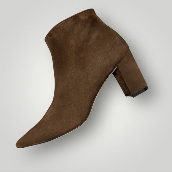 Stuart Weitzman Stuart 75 Zip Suede Bootie Brown Sz 6.5 - Picture 5 of 13